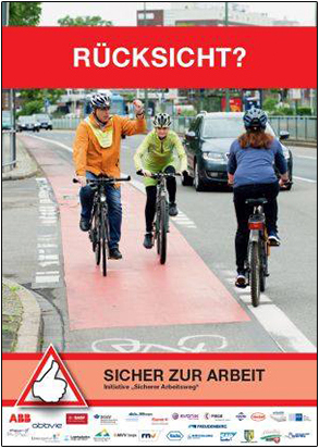 Plakat: Voraussicht? Gegenverkehr Radweg